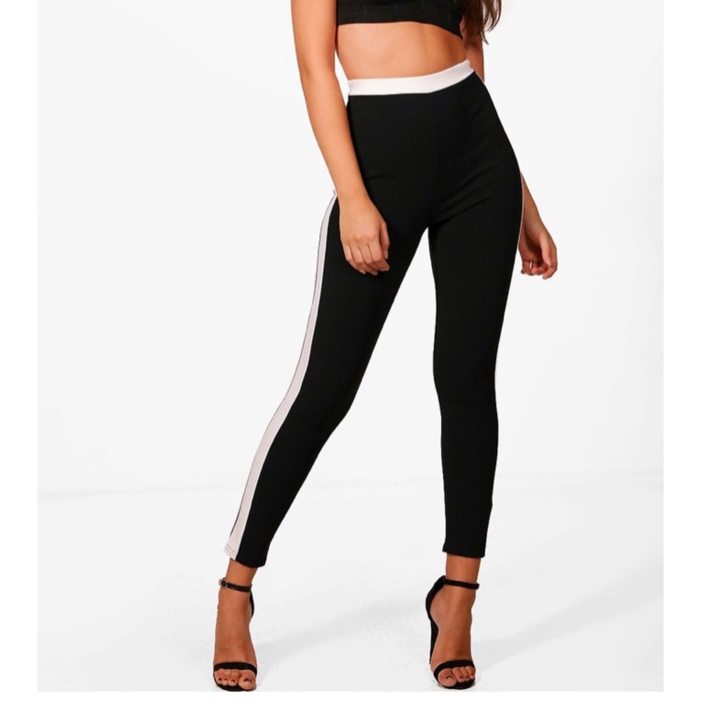 💗Boohoo Amanda Contrast Crepe Pants💗
